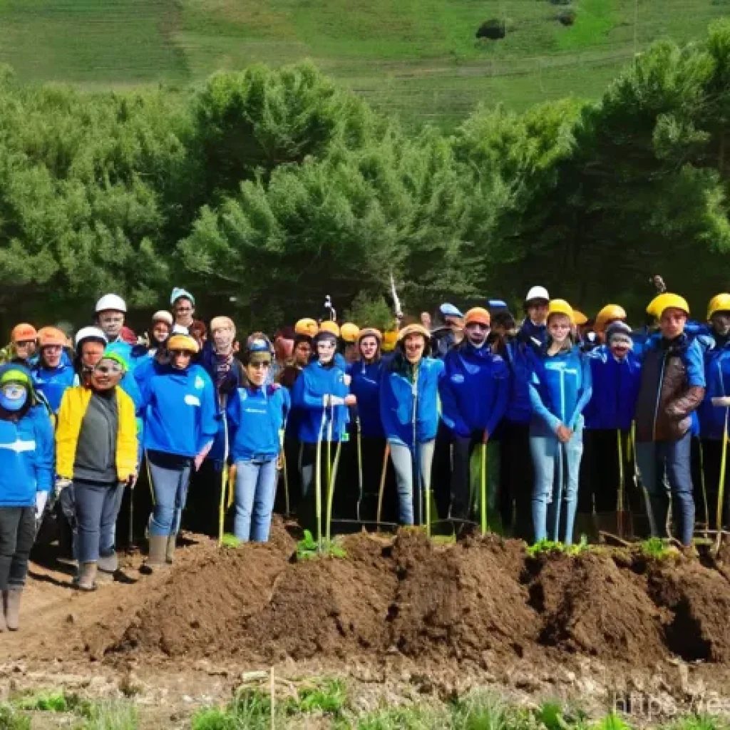 지역 생태계 모니터링의 관리 방안 - **Prompt:** A vibrant aerial shot capturing a diverse group of Spanish volunteers, ranging from enth...