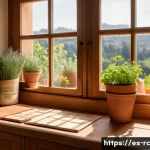 Home 22 생태계를 위한 지속 가능한 행동 촉진하기 - A cozy Spanish kitchen interior with distinct recycling bins labeled for paper, plastic, organic was...